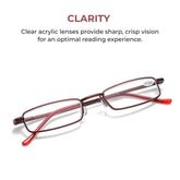 Folding Rectangle Reading Glasses with Keychain Case
